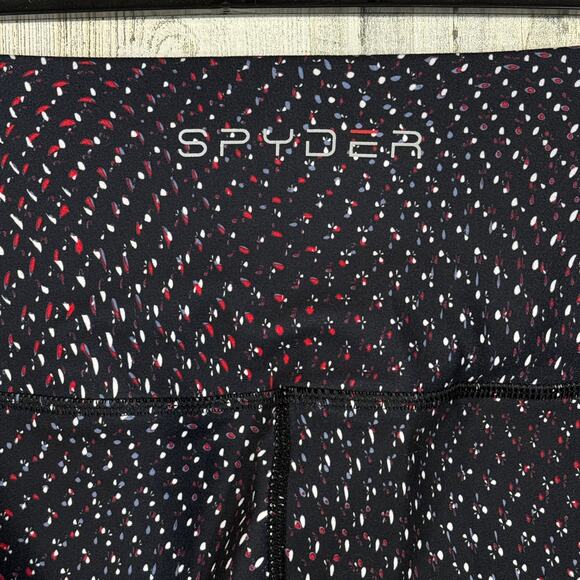 Spyder Active X-Large Ankle Leggings Abstract Elastic Waist Soft Hi-Rise Black - Picture 9 of 9